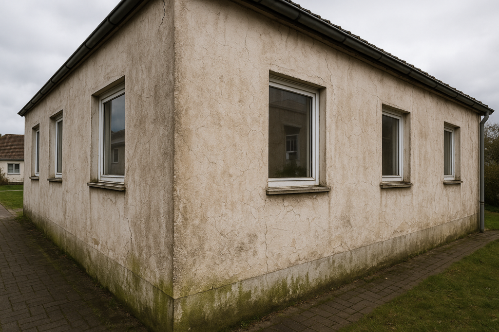 Außenwand im Saarland vor der Renovierung — Fassadenarbeiten durch Thomas Jung