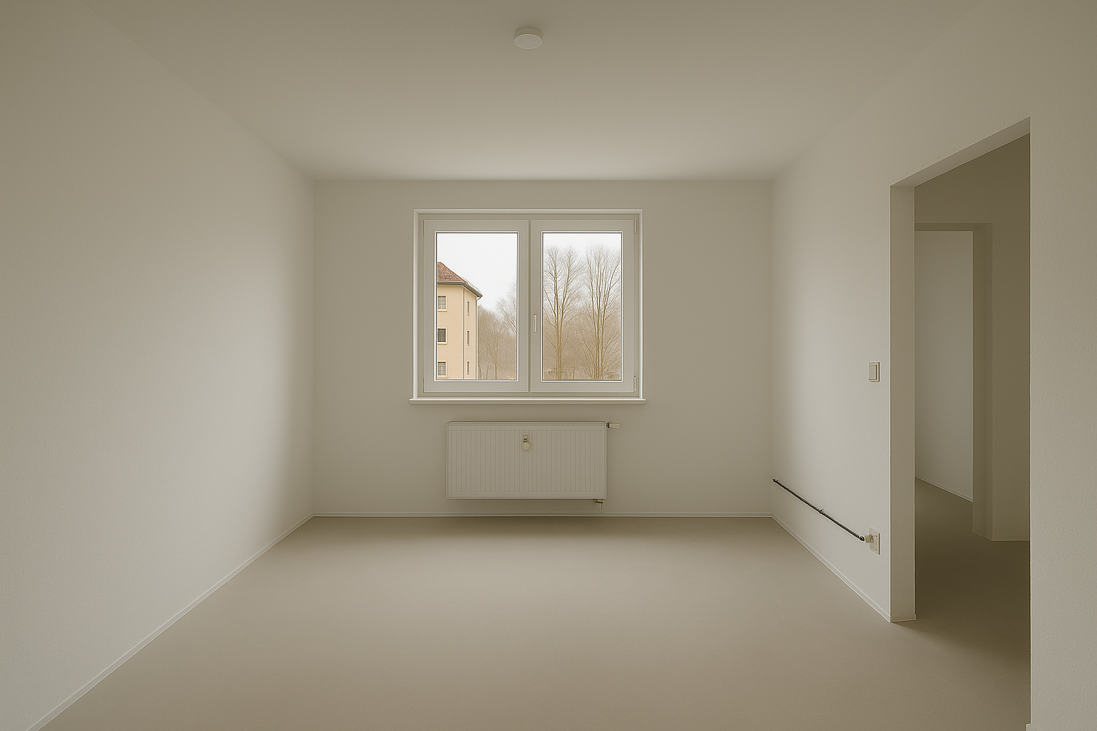 Frisch renoviertes büro/zimmer im Saarland — Trockenbauarbeiten durch Thomas Jung abgeschlossen
