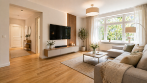 Frisch renoviertes Zimmer im Saarland — neuer Parkettboden und frischer Wandanstrich, Frühjahrsrenovierung