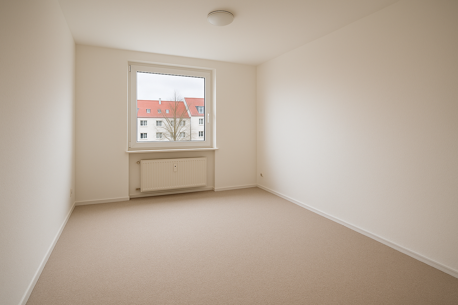 Frisch renoviertes schlafzimmer im Saarland — Teppichboden verlegen durch Thomas Jung abgeschlossen