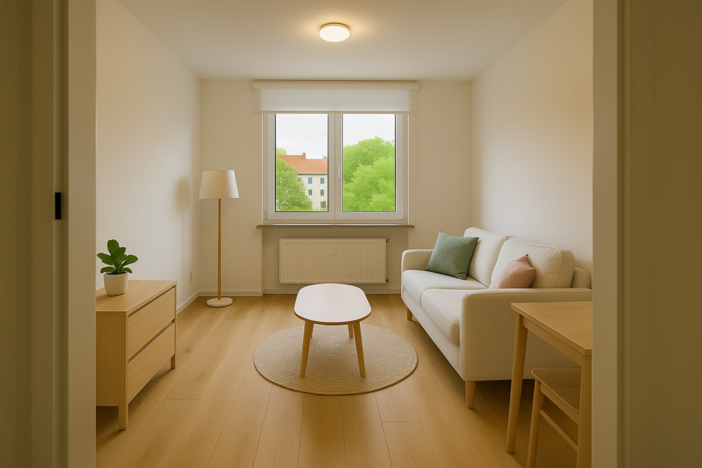 Eingerichtetes wohnzimmer im Saarland — Parkett verlegen durch Thomas Jung