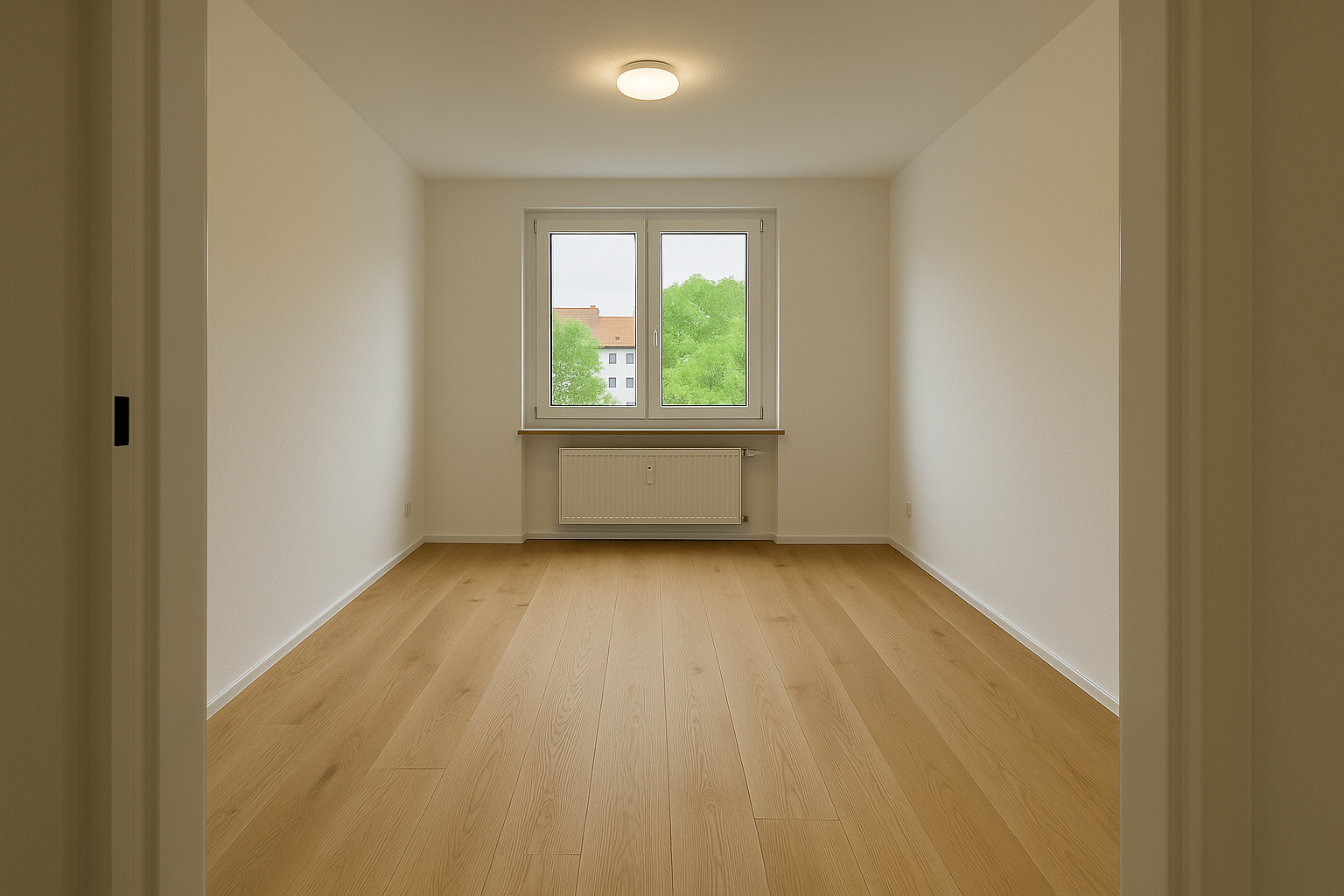 Frisch renoviertes wohnzimmer im Saarland — Parkett verlegen durch Thomas Jung abgeschlossen